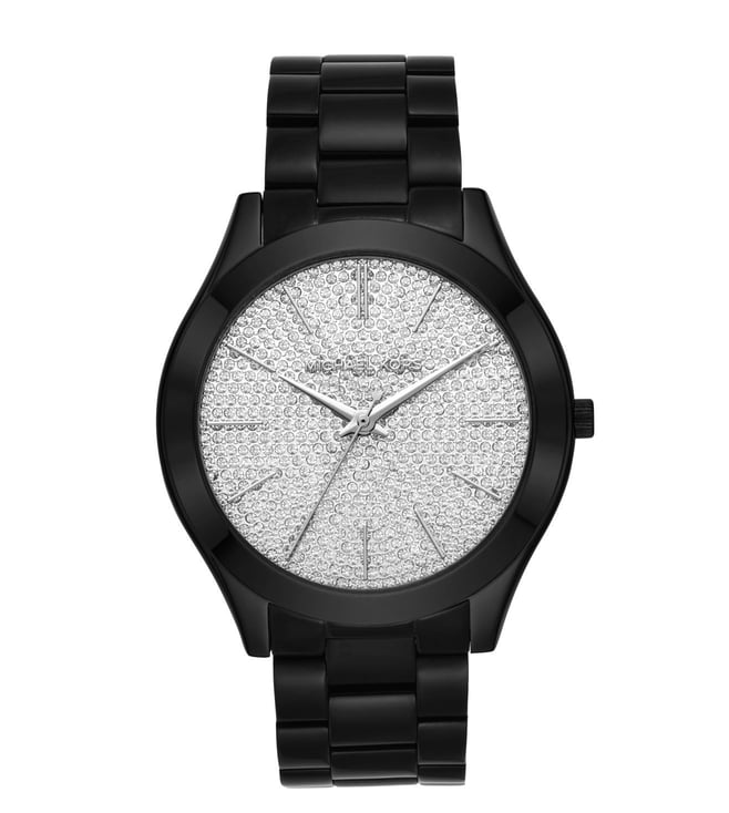 michael kors black slim runway watch