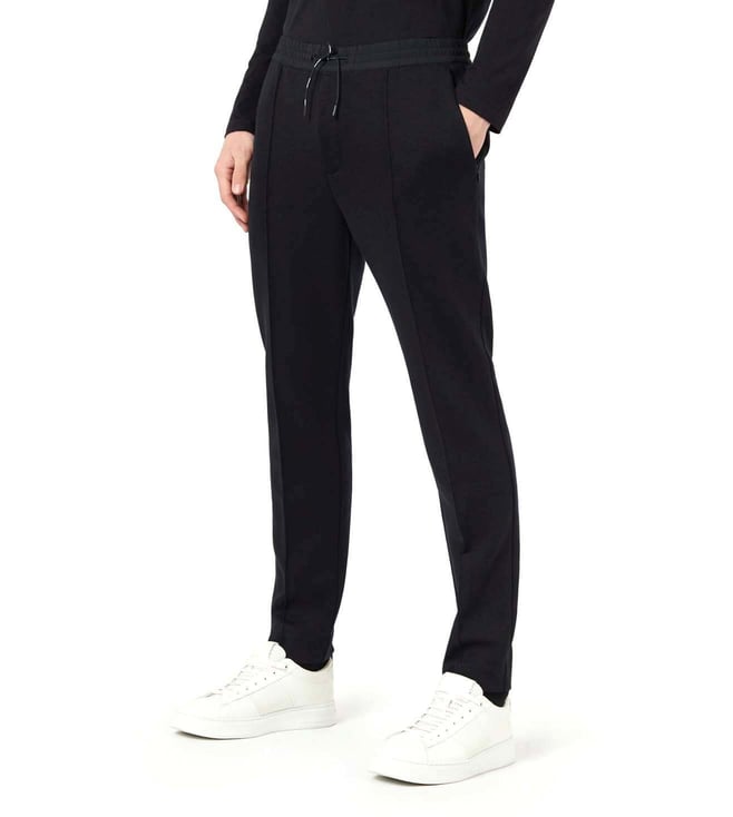 Buy Emporio Armani Navy Blue Travel Essential Regular Fit Trousers for Men  Online @ Tata CLiQ Luxury