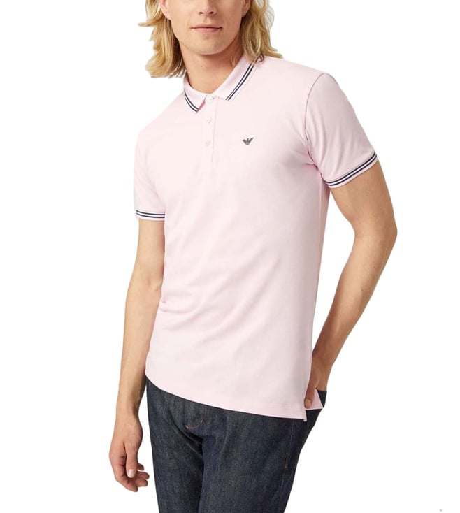 emporio armani pink polo shirt