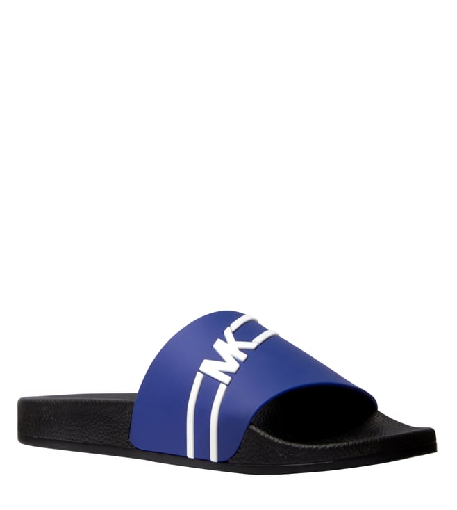 Buy MICHAEL Michael Kors Twilight Blue Jake Slides for Men Online @ Tata  CLiQ Luxury