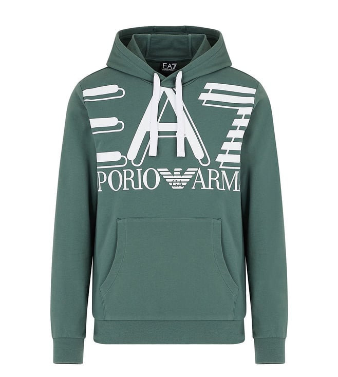 Buy EA7 Emporio Armani Dark Forest Logo Regular Fit Hoodie for Men Online @  Tata CLiQ Luxury