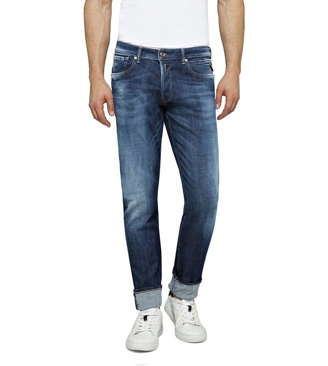 Blue Slim Fit Donny Aged Jeans 