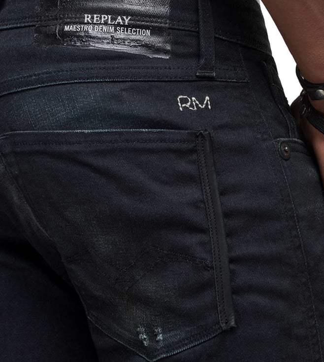 Buy Replay Black Slim Fit Anbass Maestro Jeans only at Tata CLiQ Luxury