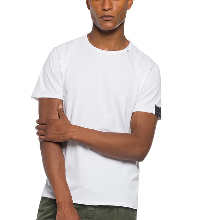 Buy Replay White Slim Fit T-Shirt 