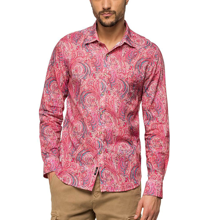 pink paisley shirt mens