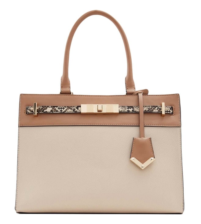 Buy Guess Brown Logo & White Medium Katey Luxury Satchel for Women Online @  Tata CLiQ Luxury