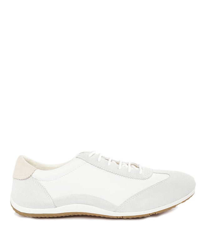 Geox Off White Leather Women Sneakers 