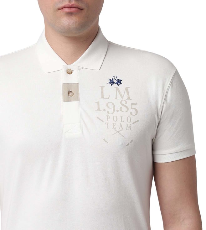 Buy La Martina Off White Regular Fit Polo TShirts for Men Online