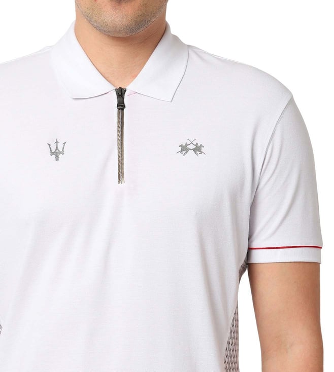 Buy La Martina Optic White Regular Fit Polo TShirts for Men Online