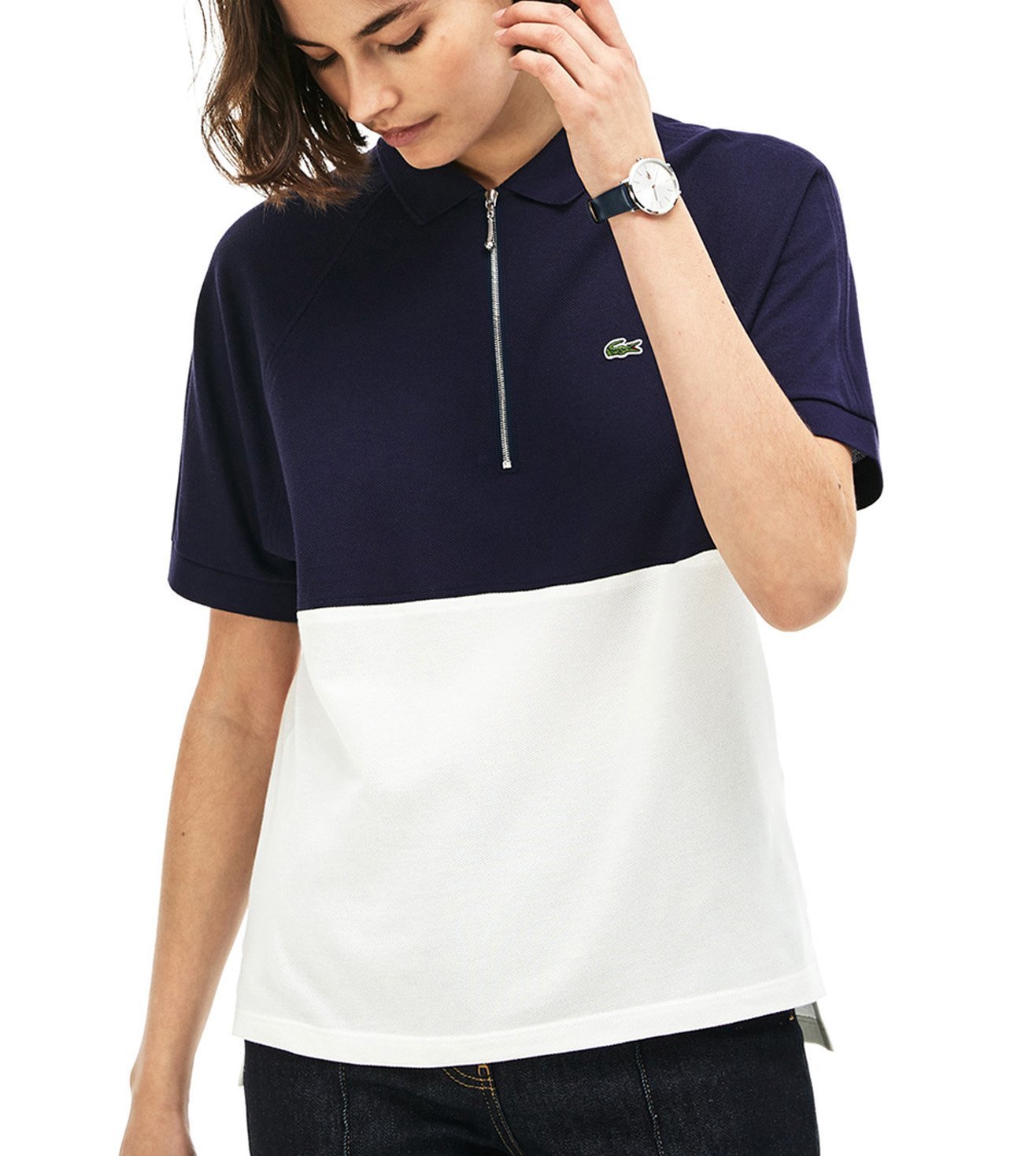 lacoste navy blue polo