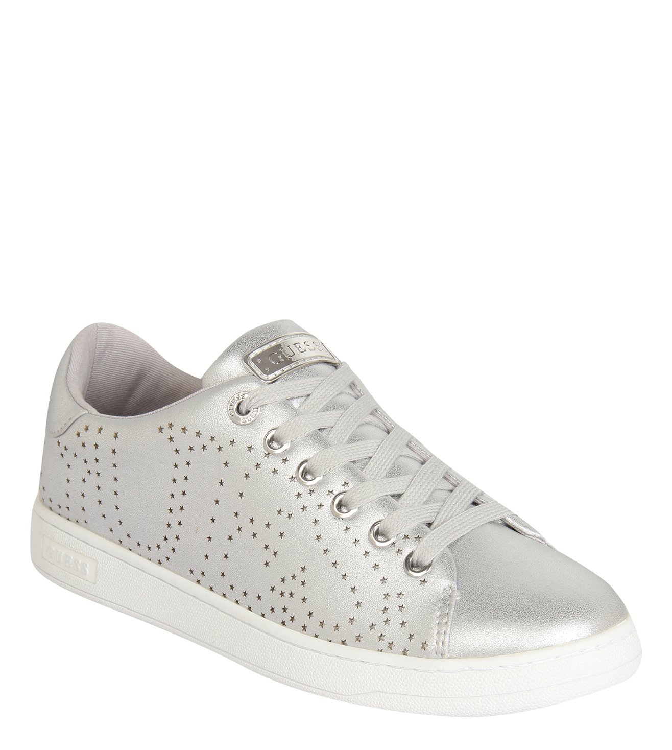 guess silver sneakers