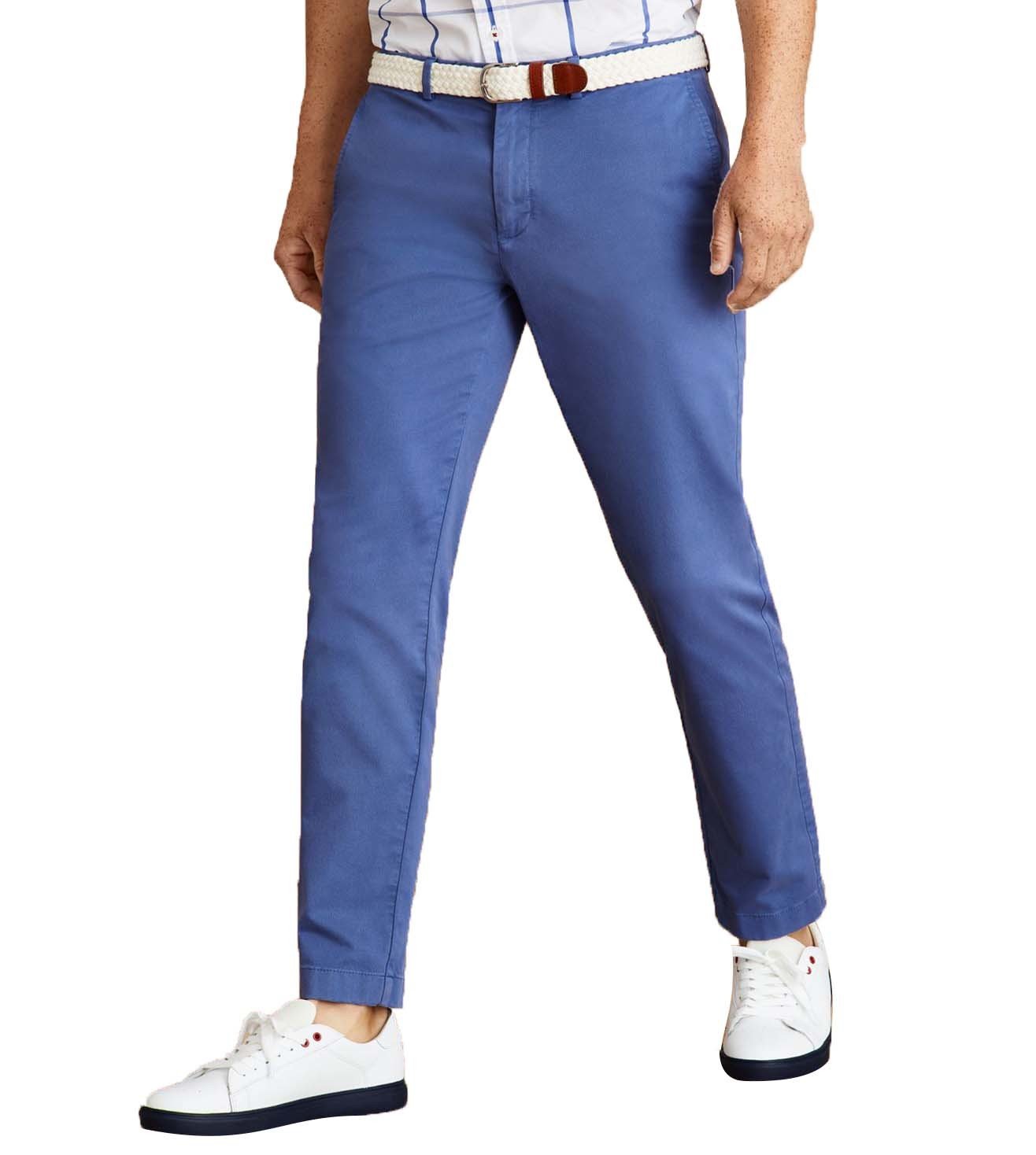 Red Fleece Blue Slim Fit Chinos 