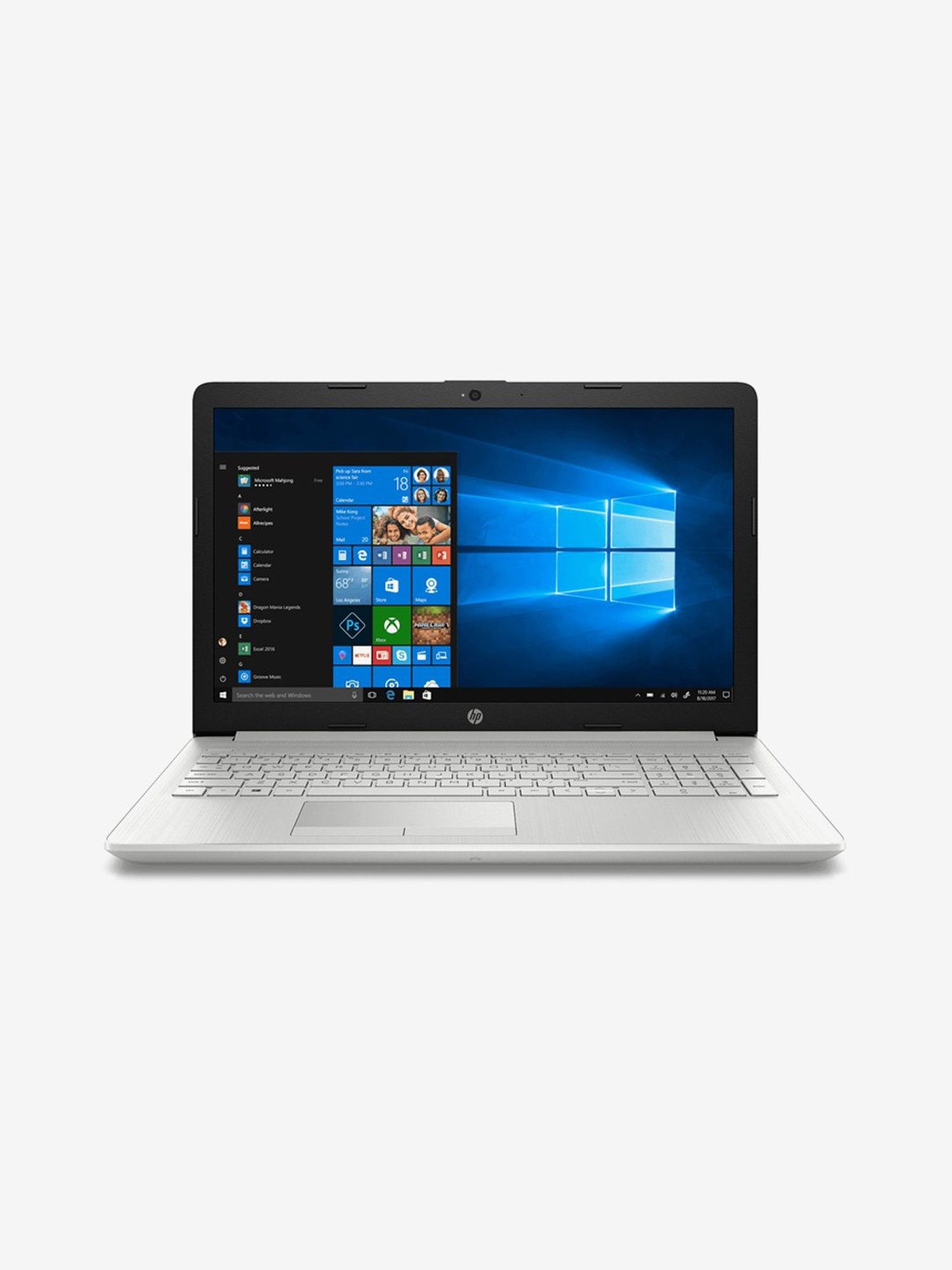 Buy HP NB 15DA0326TU(7th Gen i3/4 GB/1 TB/39.62/W10)Silver Online At