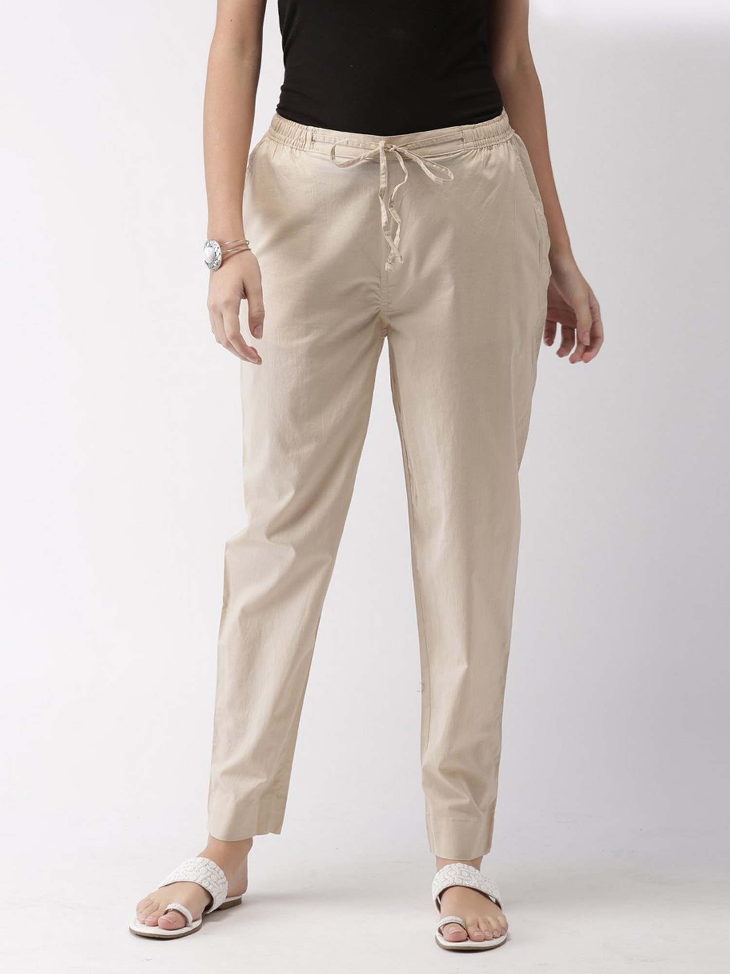 Go Colors Trousers and Pants  Buy Go Colors Women Light Beige Chinos  Trousers Online  Nykaa Fashion