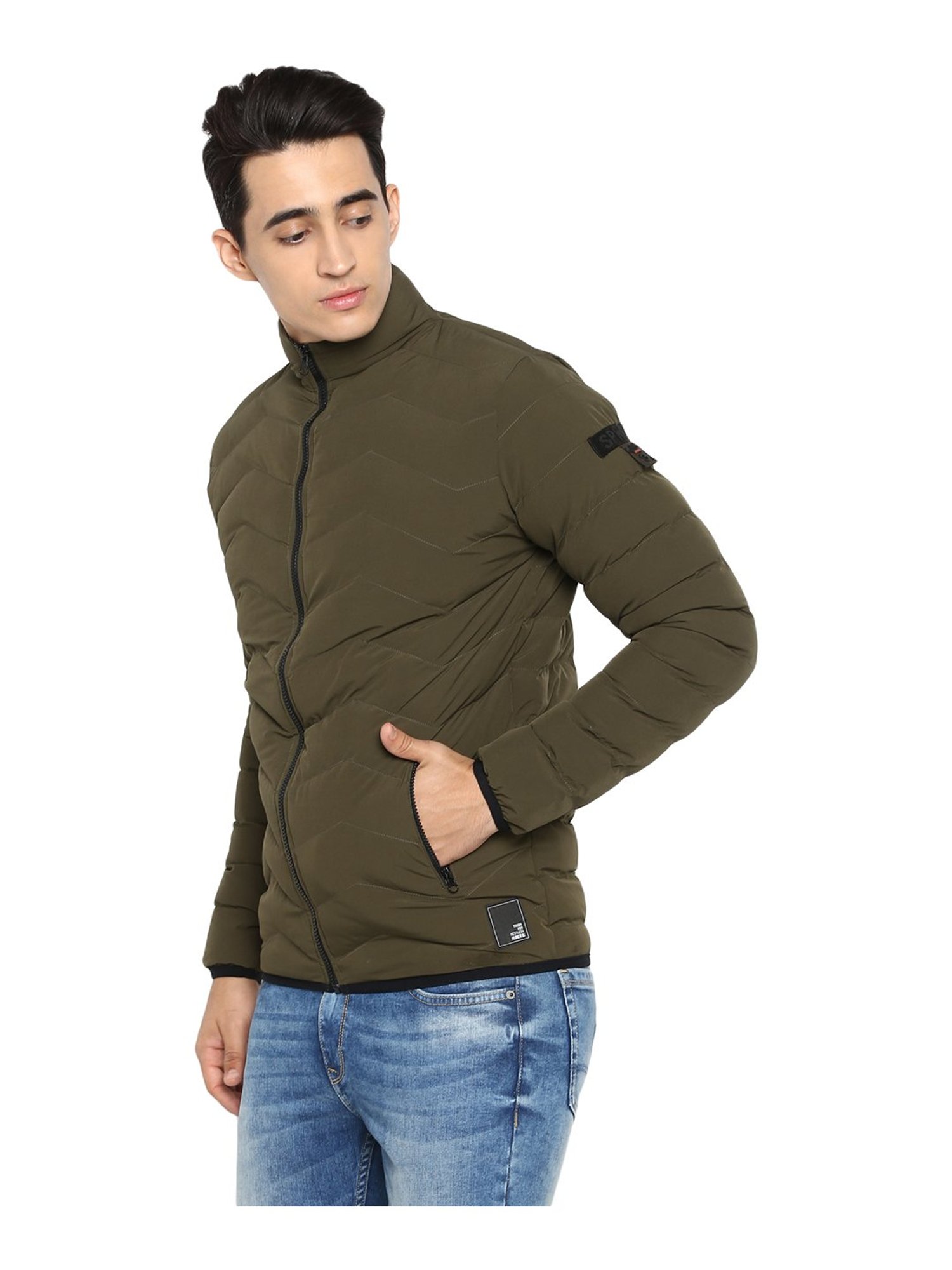 spykar olive green jacket