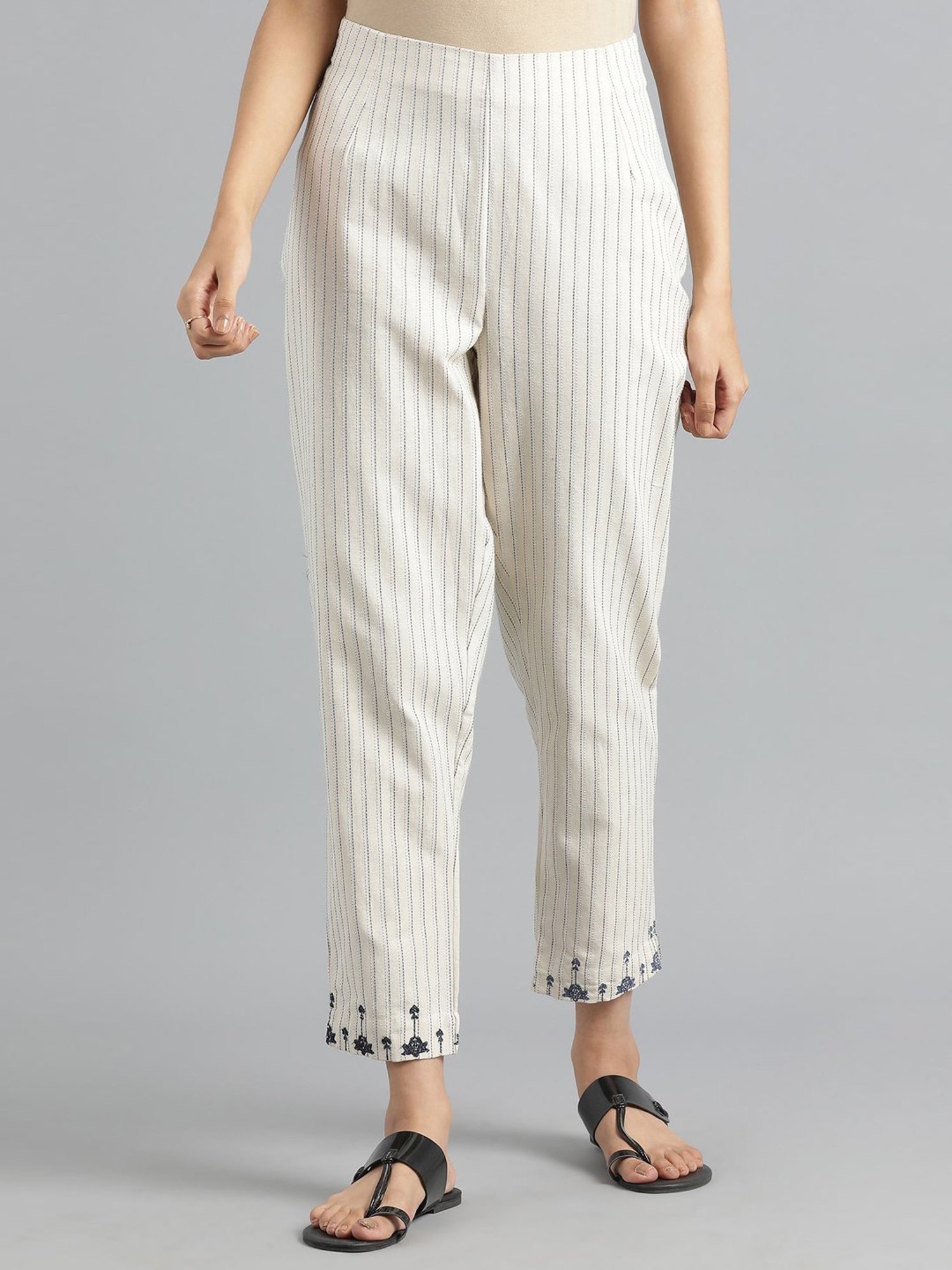 Buy Plus Size Cotton Palazzo Pants  Plus Size White Striped Pants  Apella