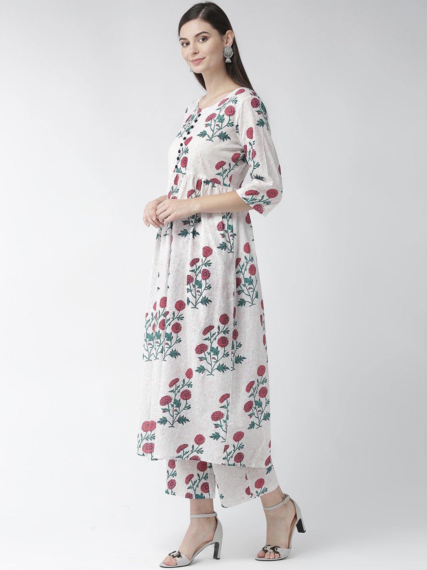 Buy Rangmayee Off-White Cotton Floral 