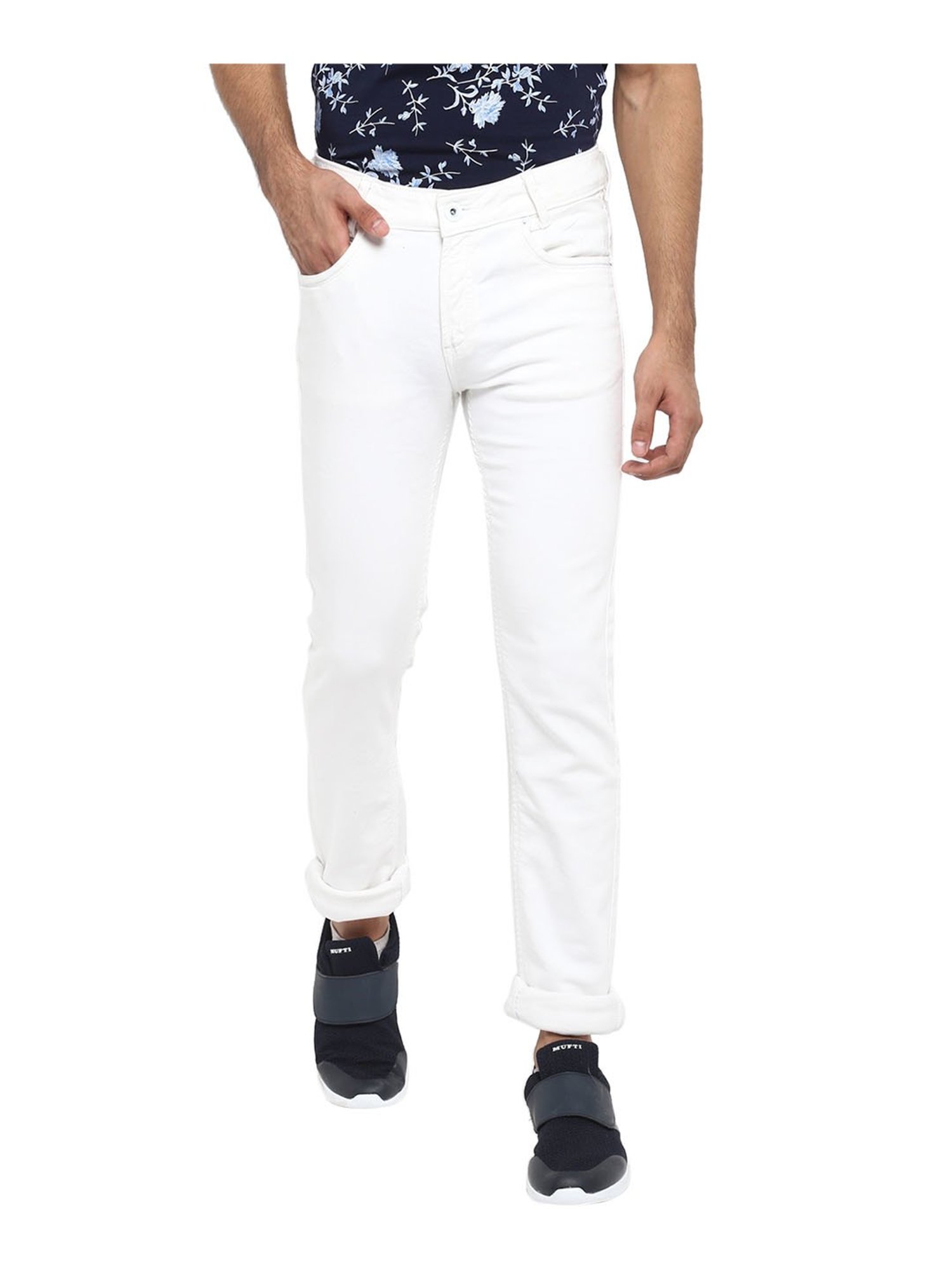 Buy Mufti Navy Slim Fit Stretch Cotton Trousers Online at Best Prices in  India  JioMart