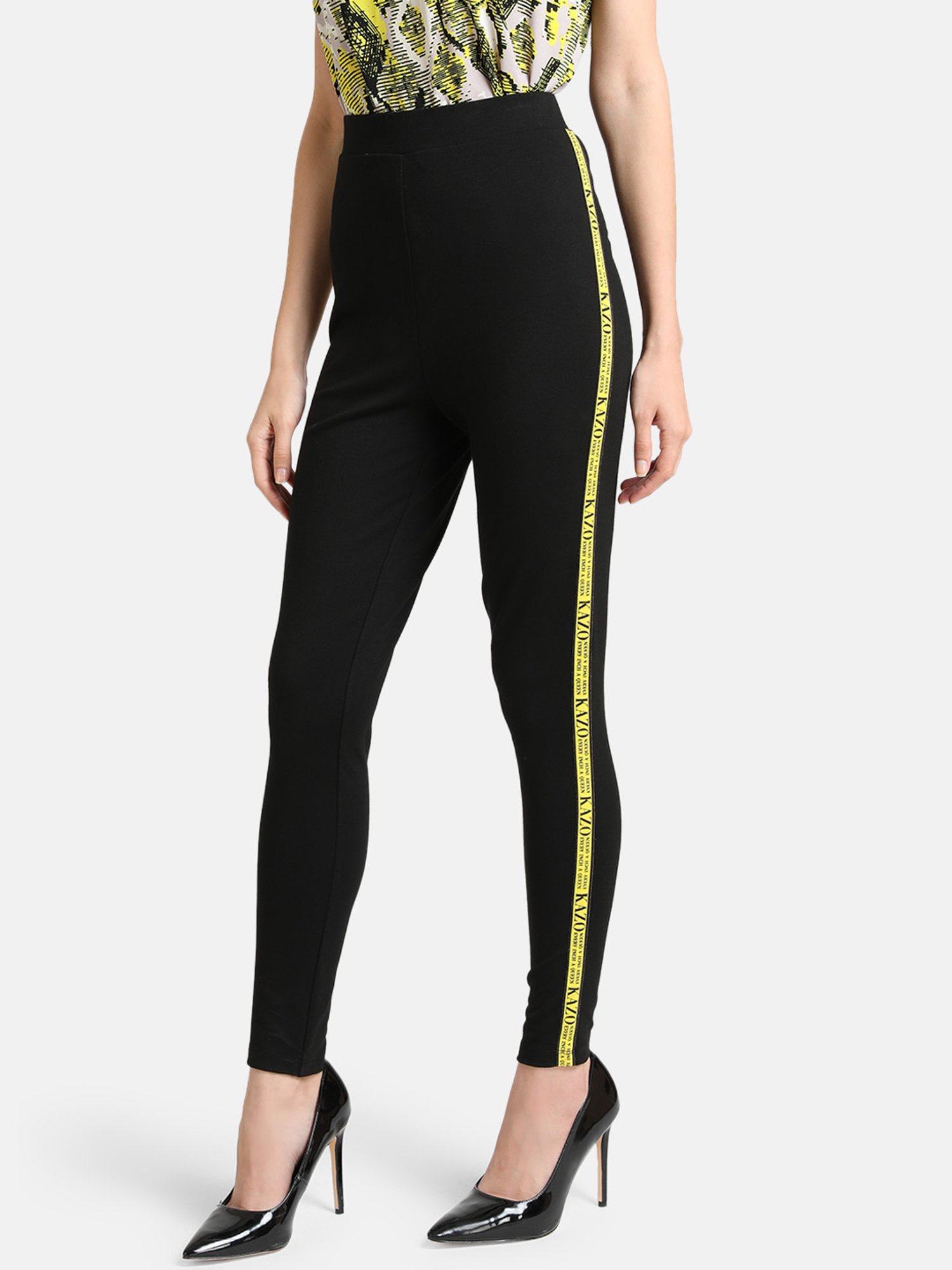 Buy Kazo Black Skinny Fit Jeggings for 