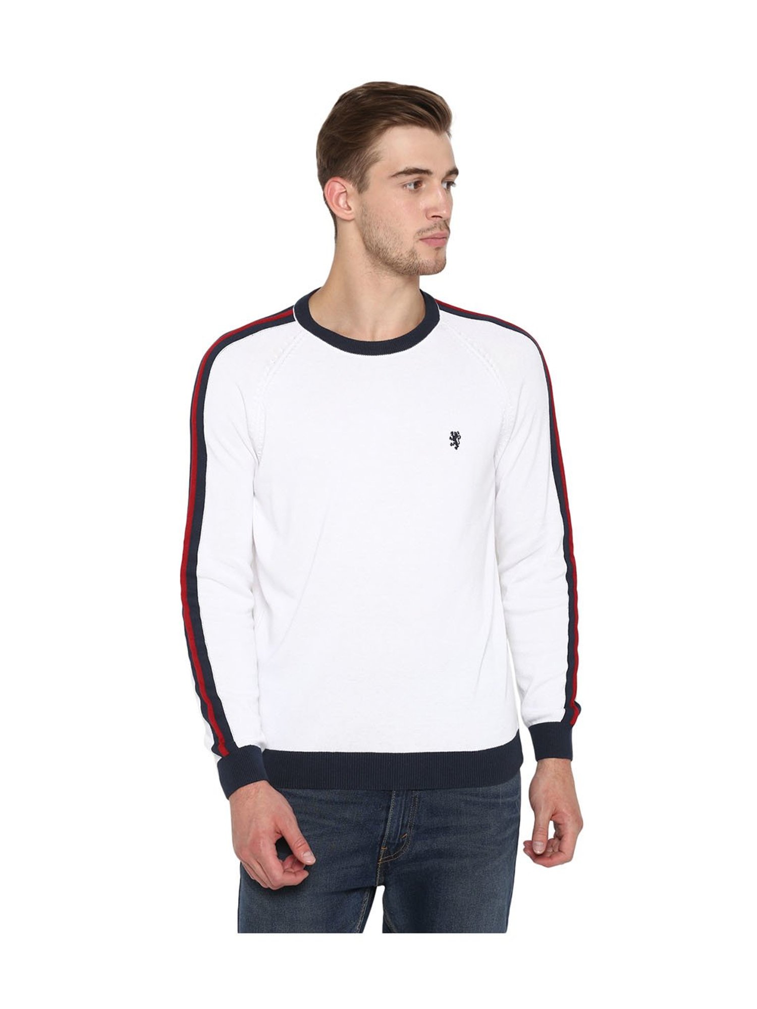 red tape black sweater
