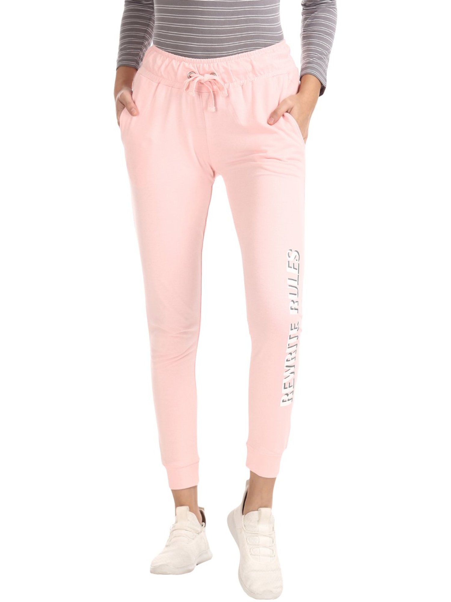 pink cotton joggers