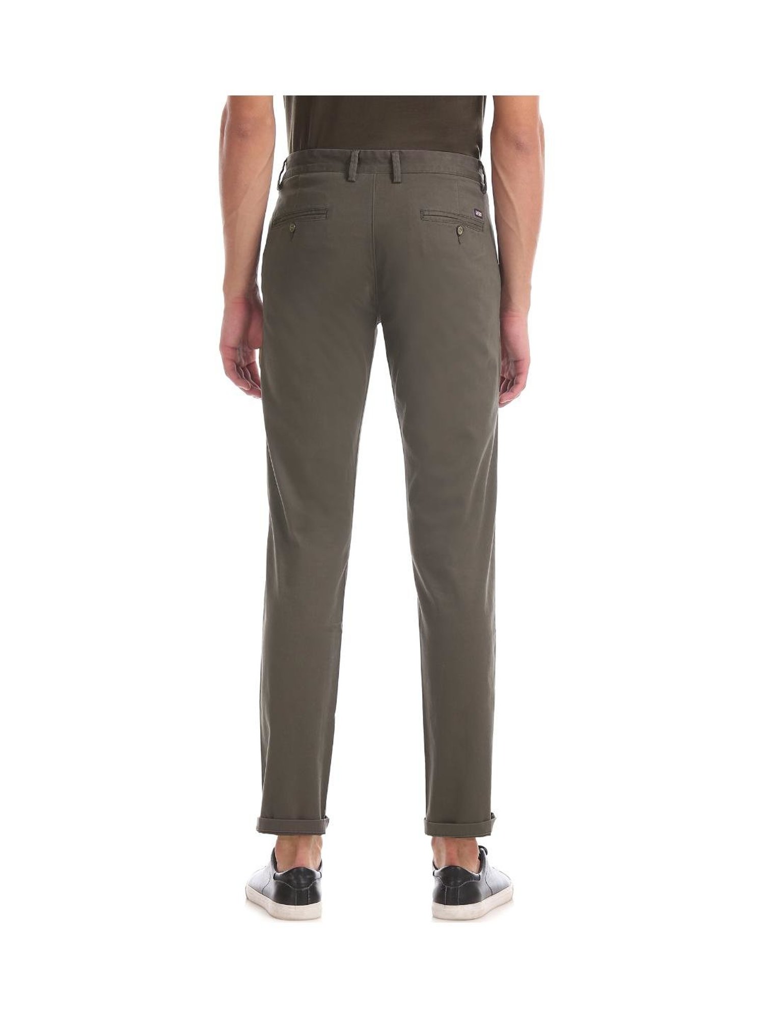 Buy Arrow Bronson Slim Fit Low Rise Trousers Beige at Amazonin