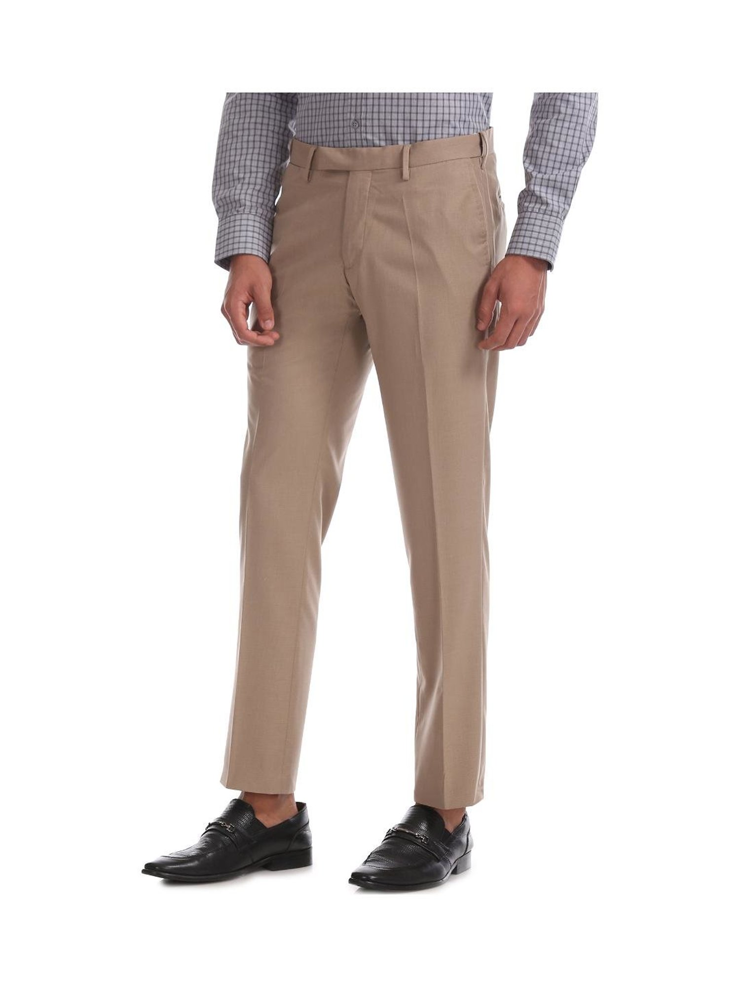 Buy Peter England Men Brown Casual Trousers online