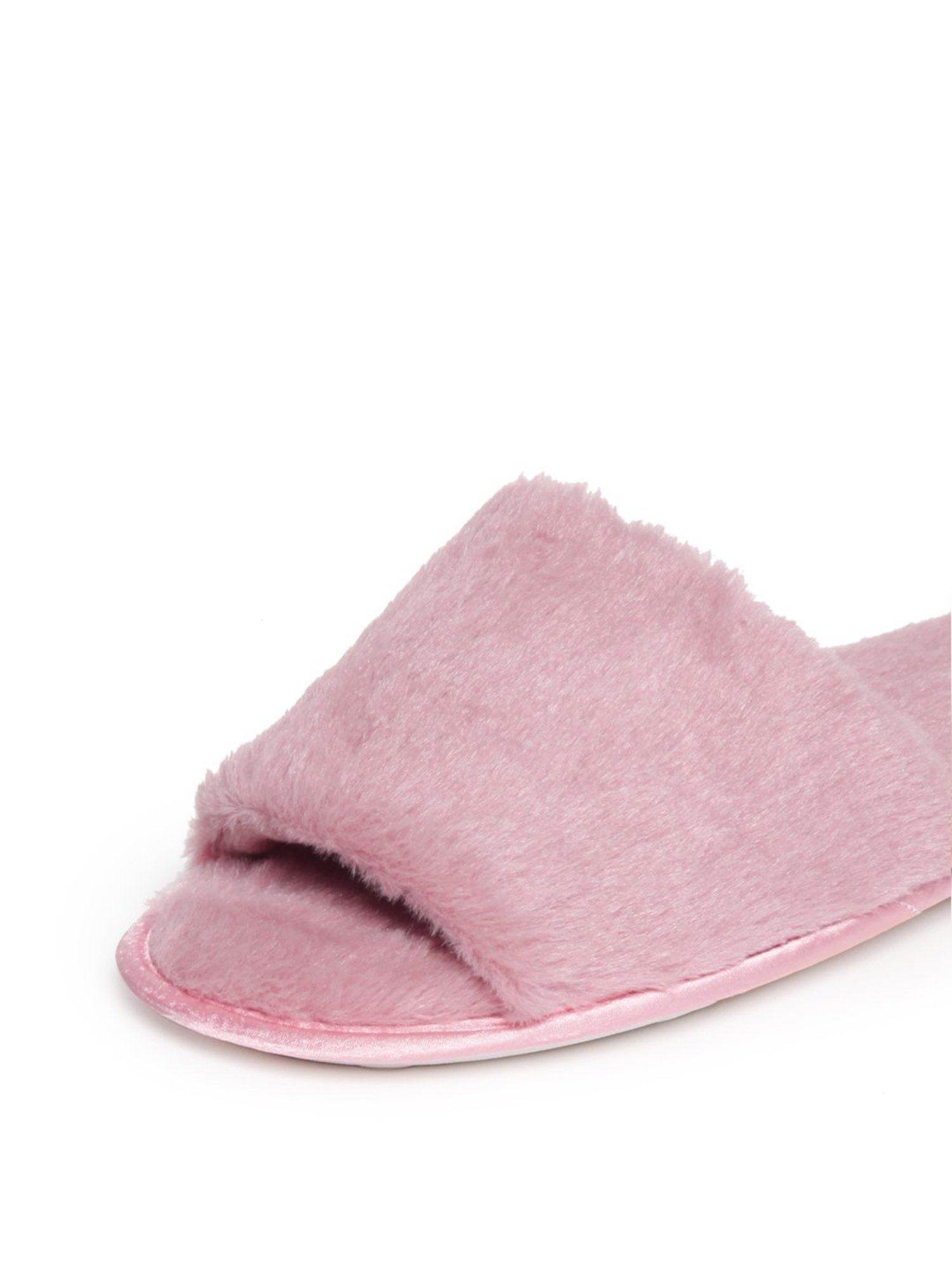 High Pile Faux Fur Slippers - Blush Pink