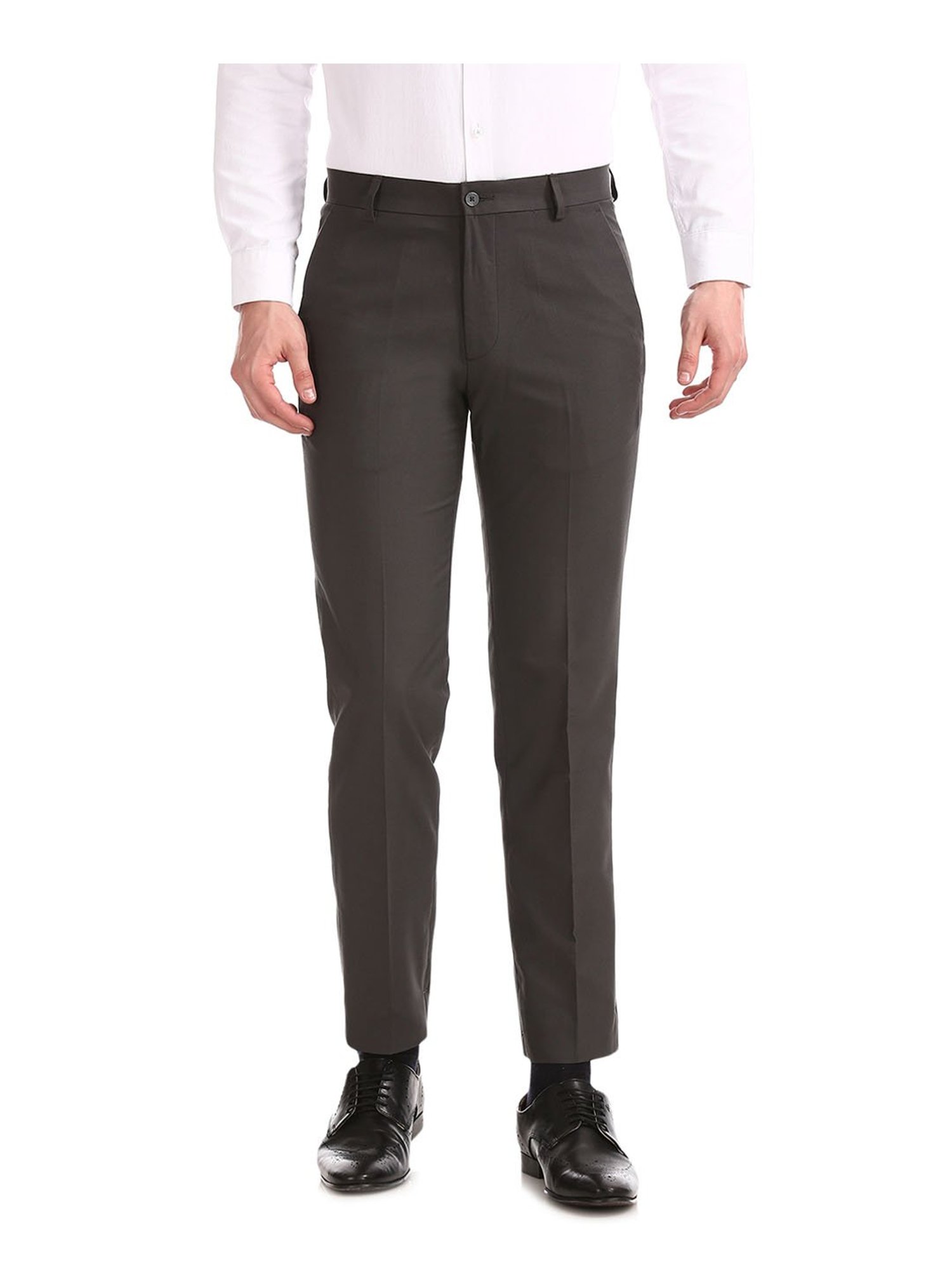 Buy Excalibur Men Navy Flat Front Check Formal Trousers  NNNOWcom