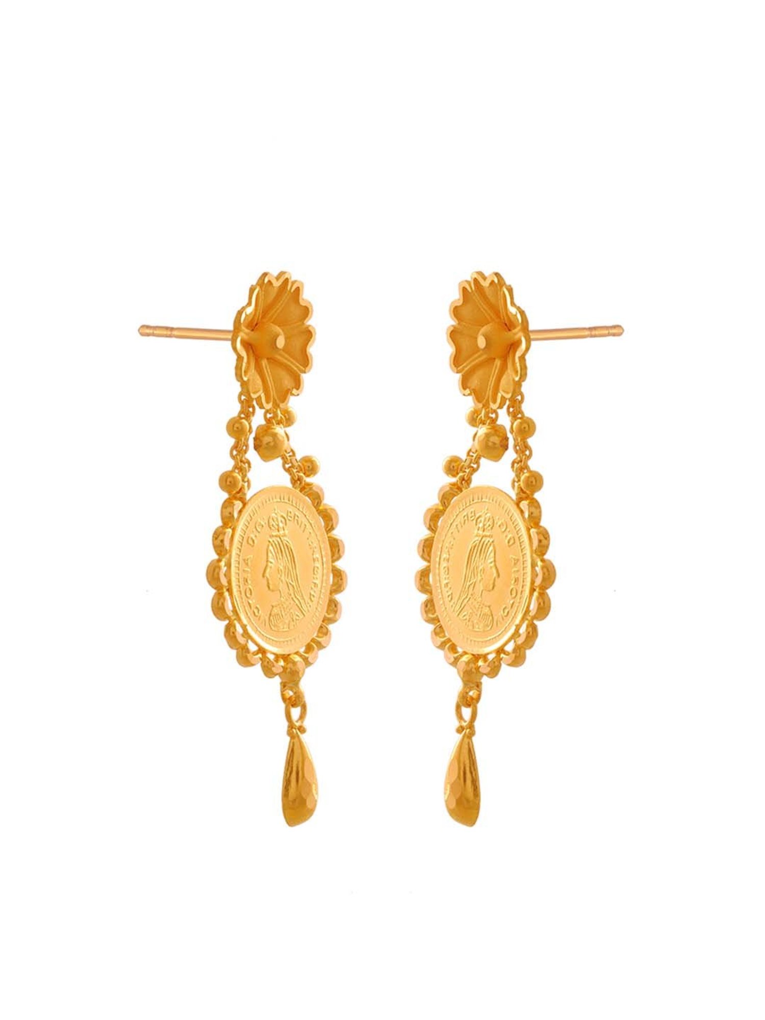 22K Gold Floral Earrings for Women Online | Latest Earrings Design - PC  Chandra