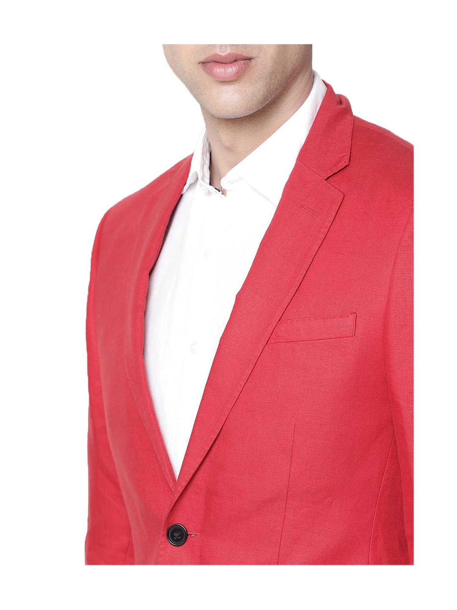 Buy Linen Club Red Linen Blazer for Men Online @ Tata CLiQ