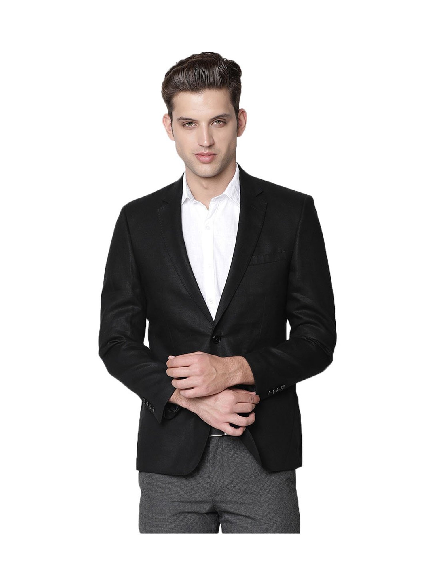 mens black linen sport coat