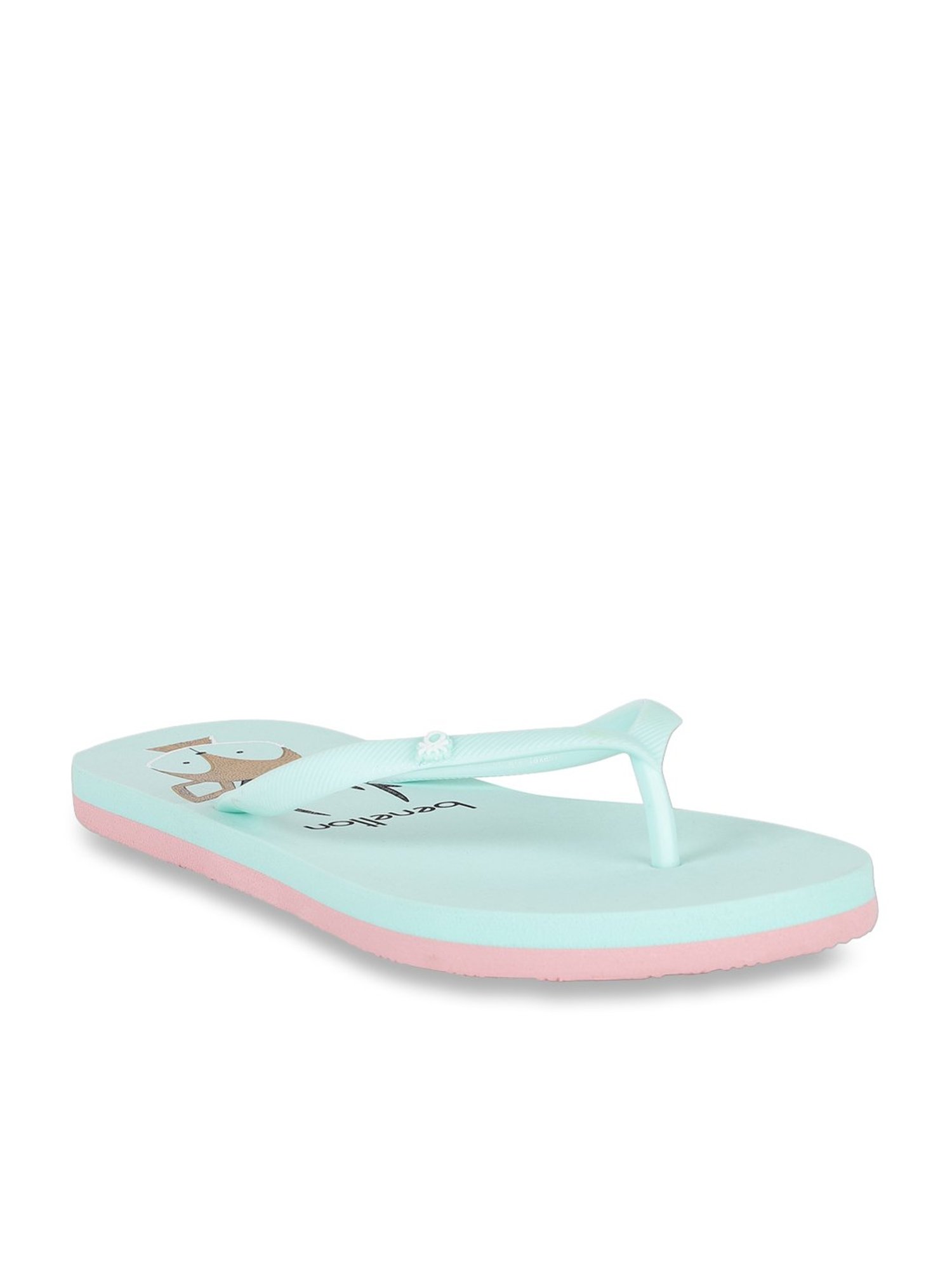 mint green flip flops