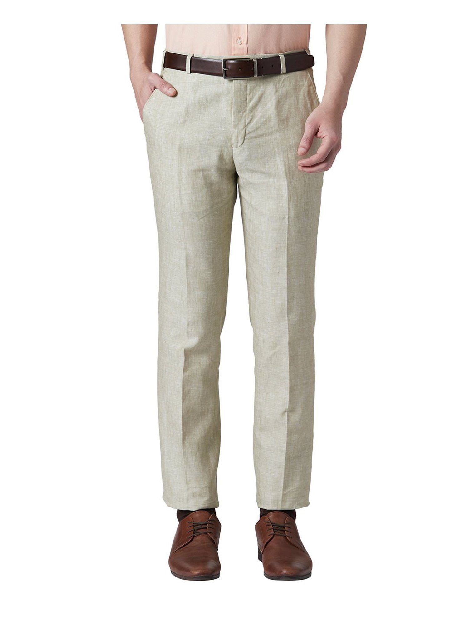 Buy Park Avenue Off White Slim Fit Trousers for Men Online  Tata CLiQ