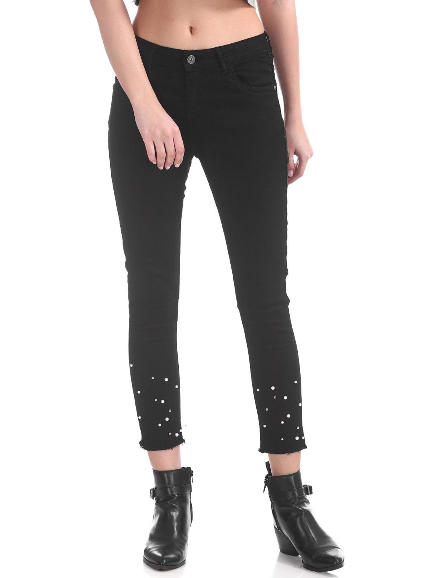 black embellished jeans