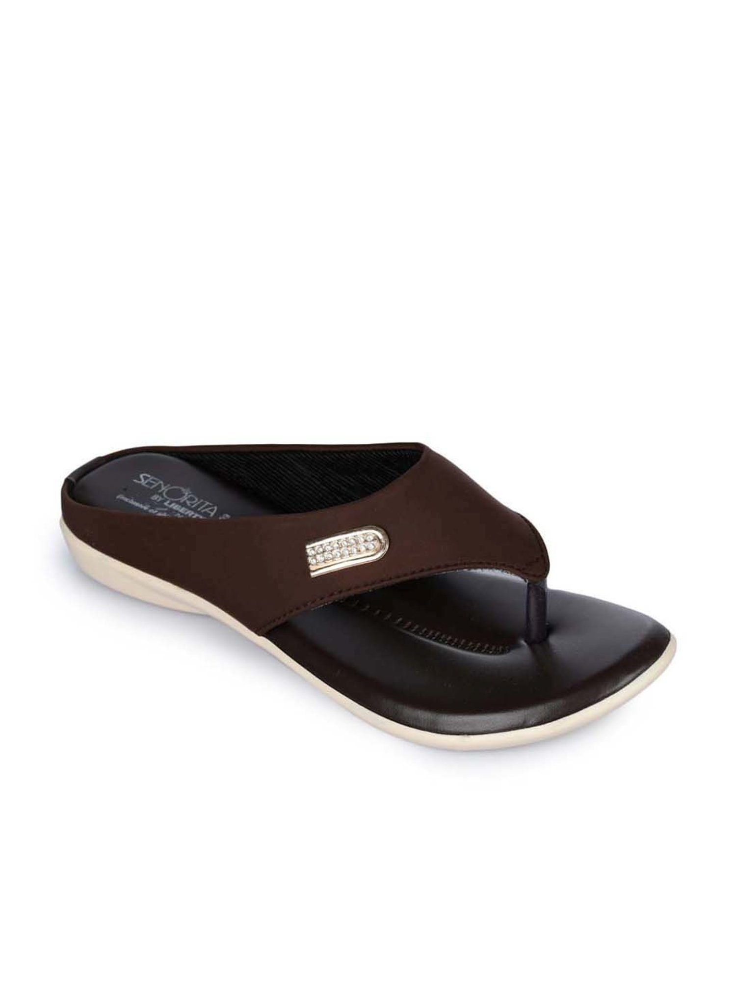 Buy Brown Flat Sandals for Women by LIBERTY Online | Ajio.com