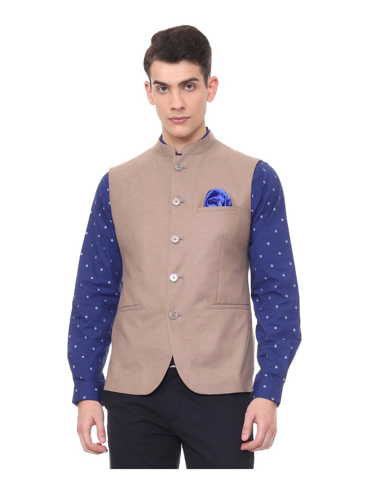 Buy Men Textured Black Casual Nehru Jacket Online - 399420 | Allen Solly