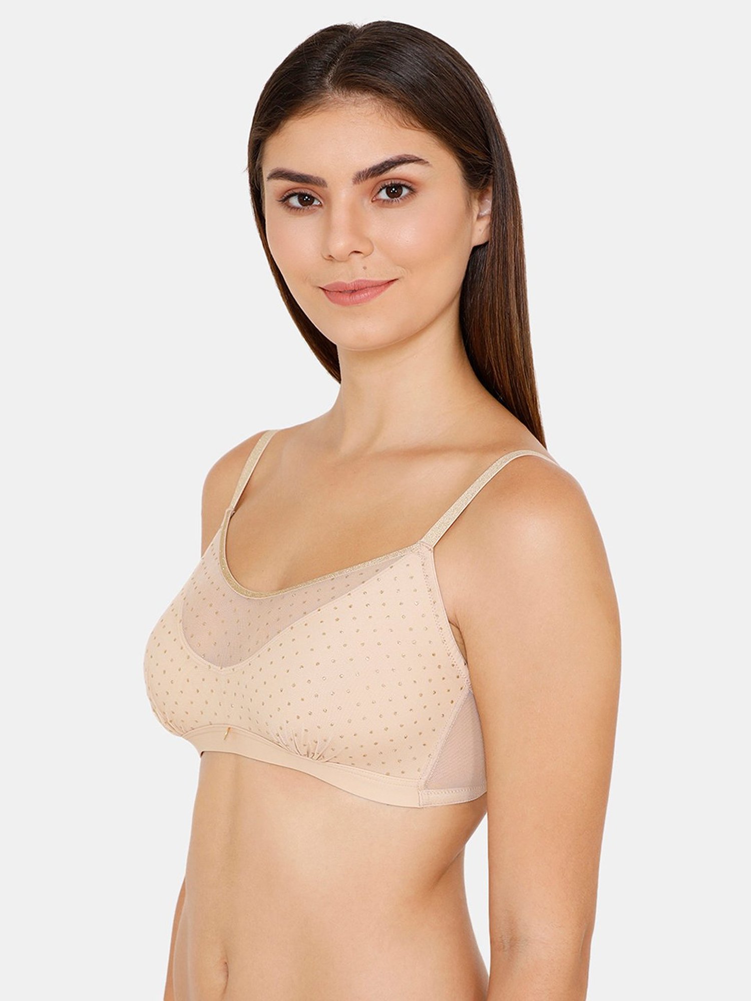 Buy Zivame Beige Non-wired Non-padded Full Coverage Bra for Women