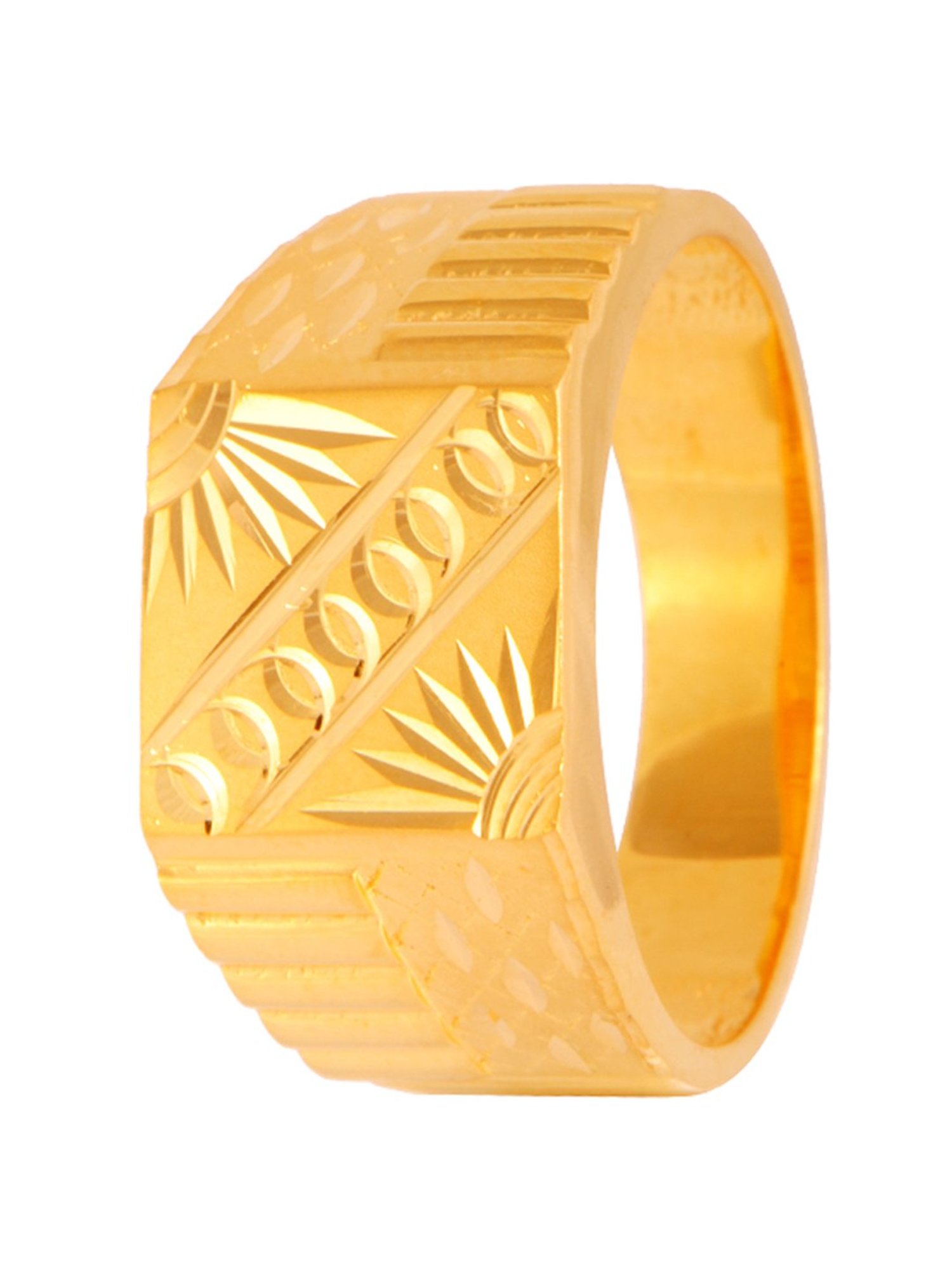 Durga Puja Offer| Buy Amazing 14K Yellow Gold Diamond Ring Design for women  from PC Chandra