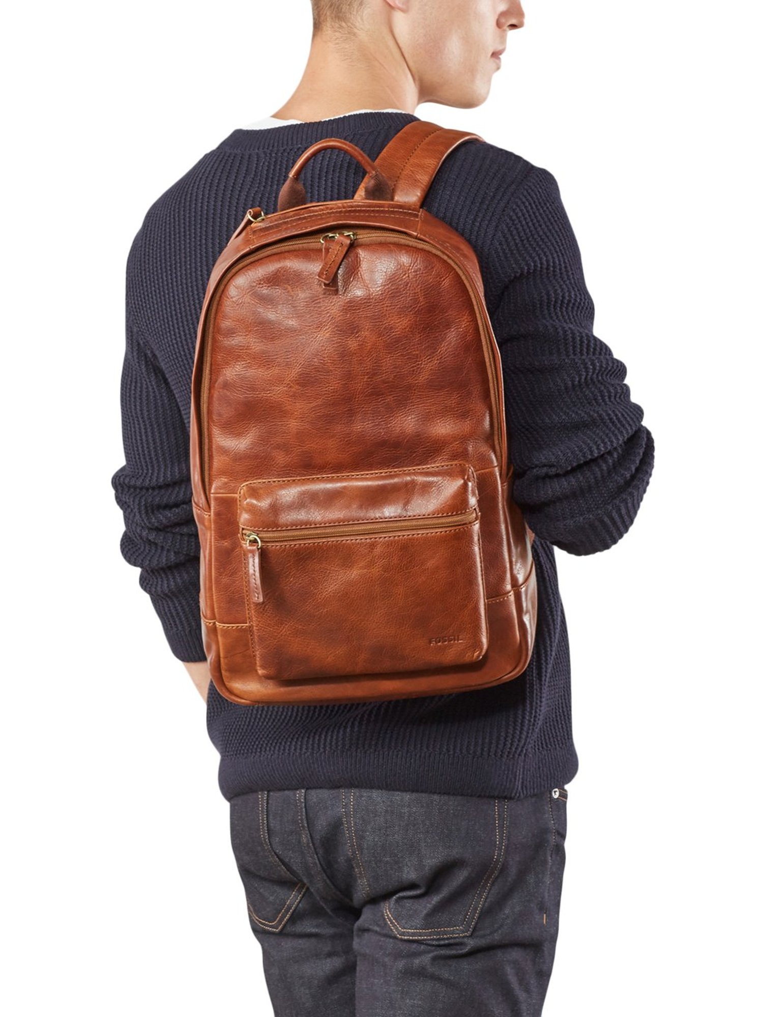 fossil leather backpack