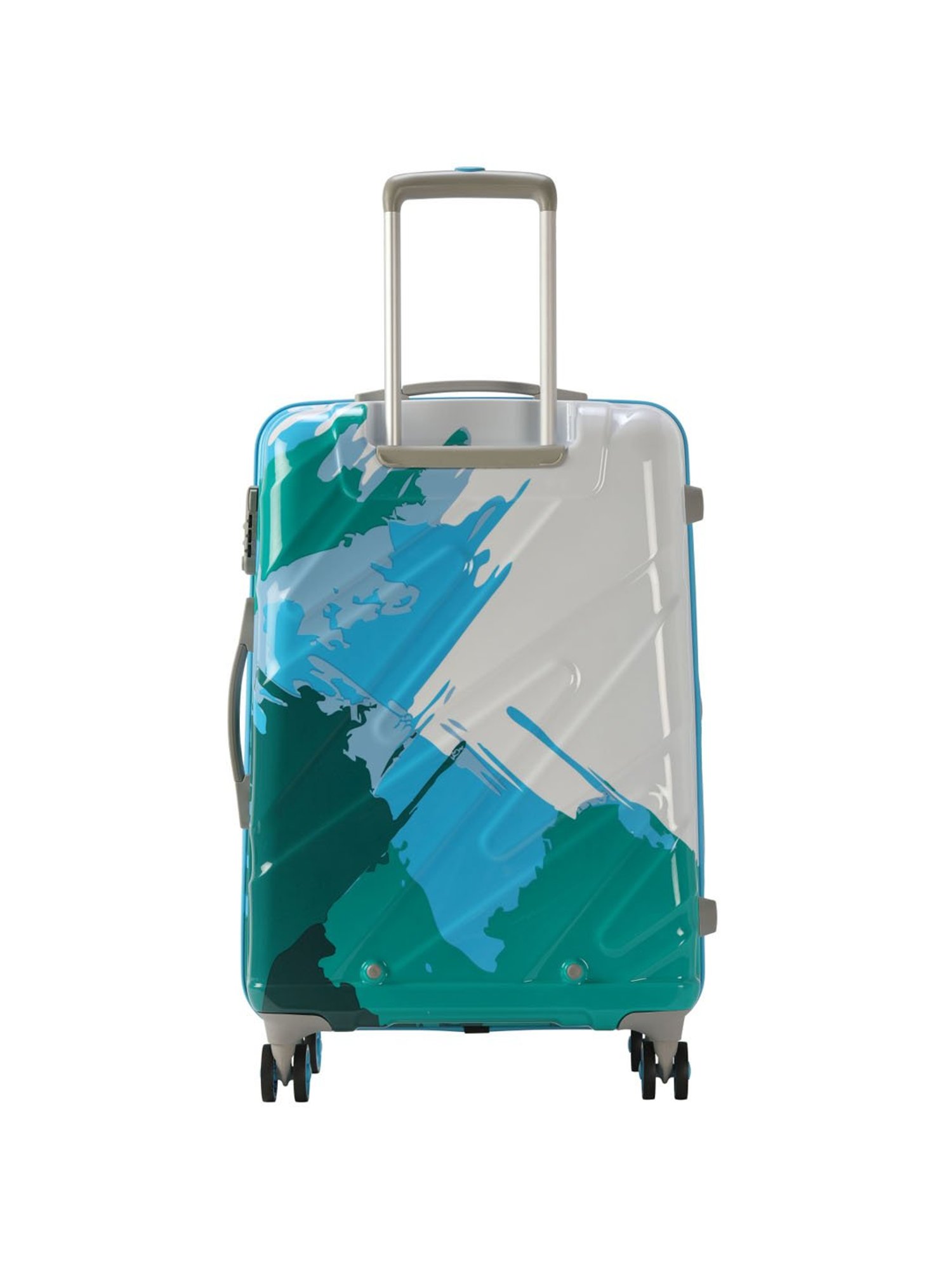 skybags blue and white trolley