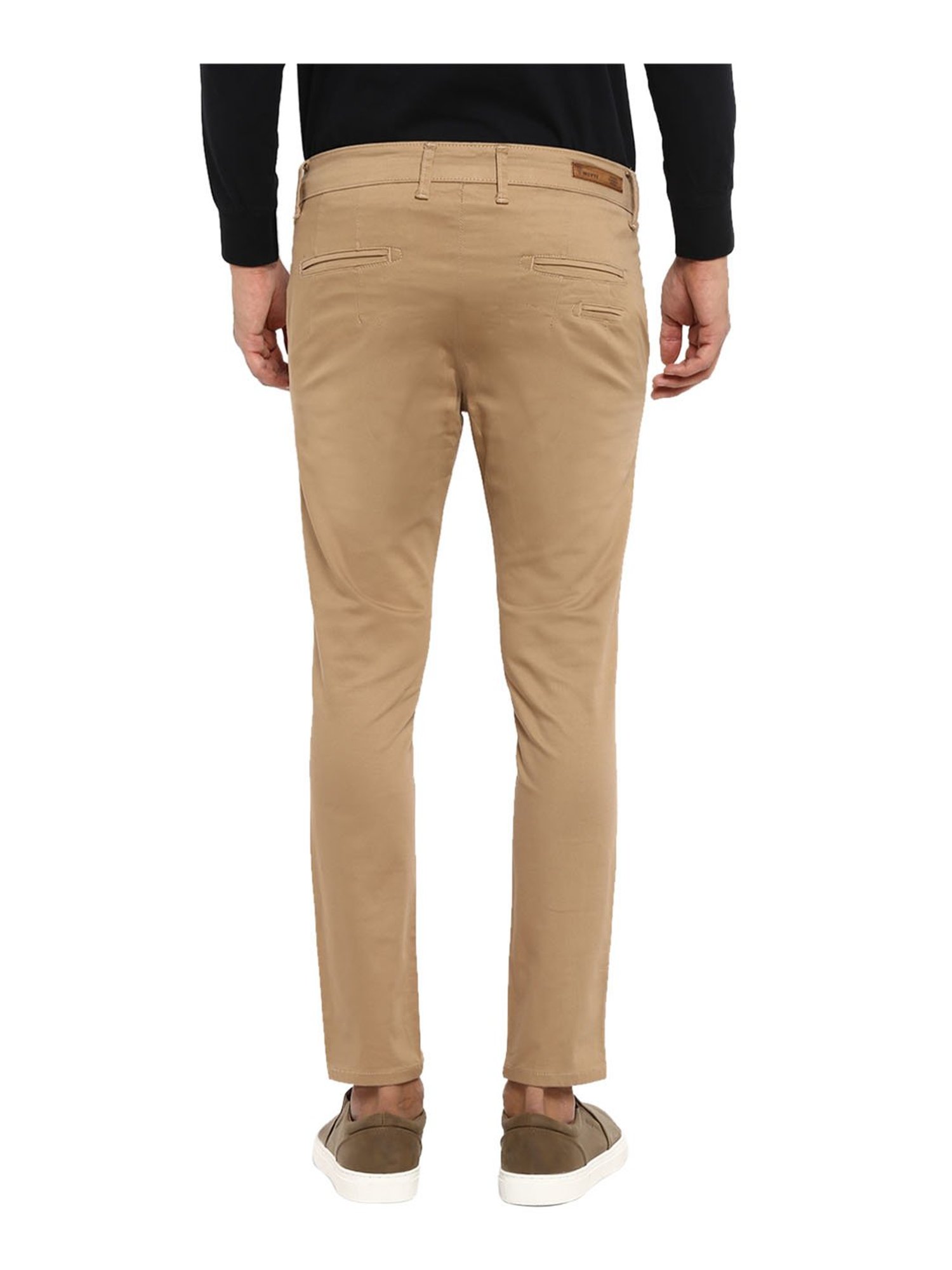 Buy MUFTI Solid Polyester Stretch Slim Fit Men's Casual Trousers  (Beige,Size_28) at Amazon.in