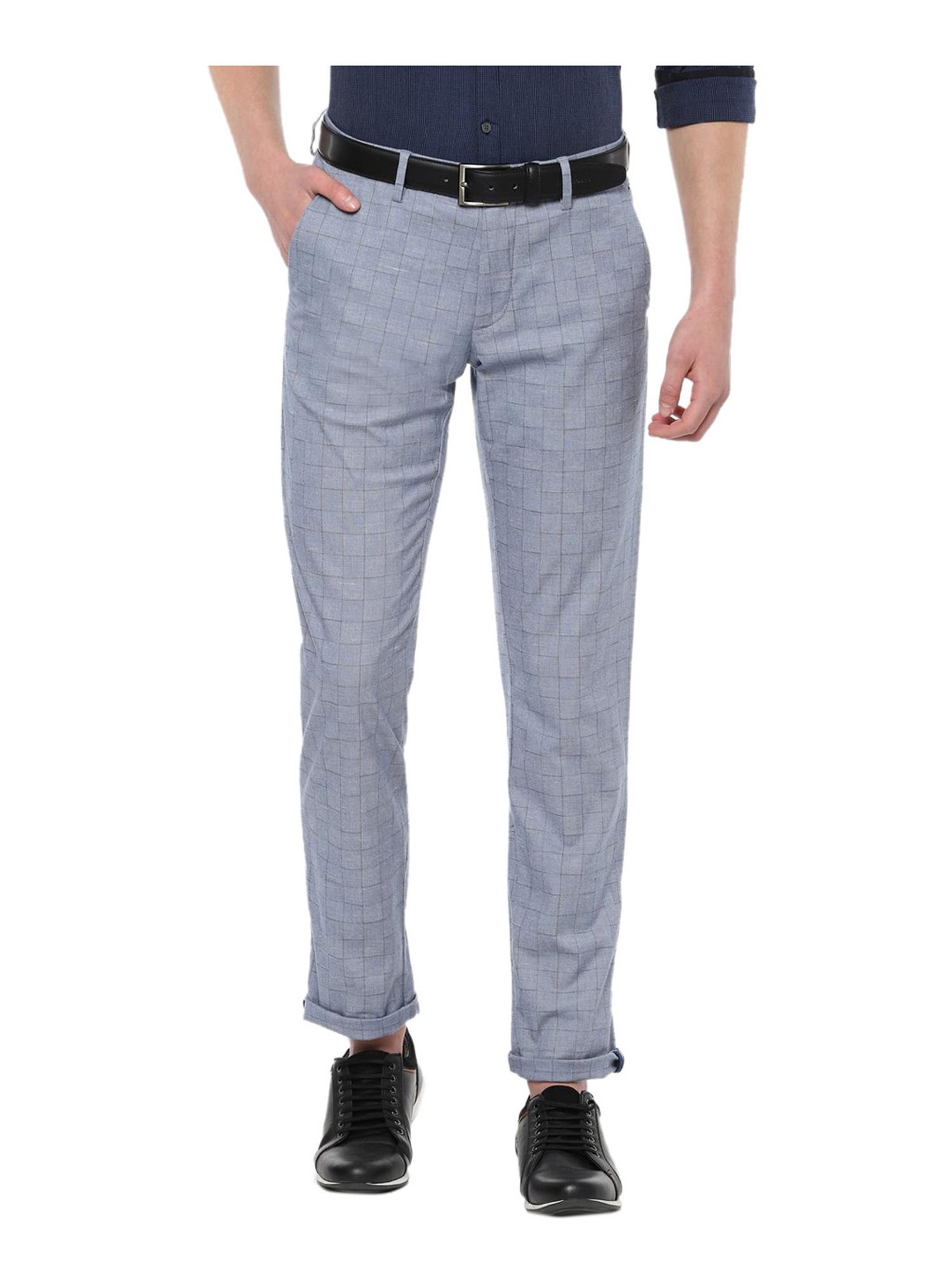 Buy Louis Philippe Sport Grey Slim Fit Trousers for Mens Online @ Tata CLiQ