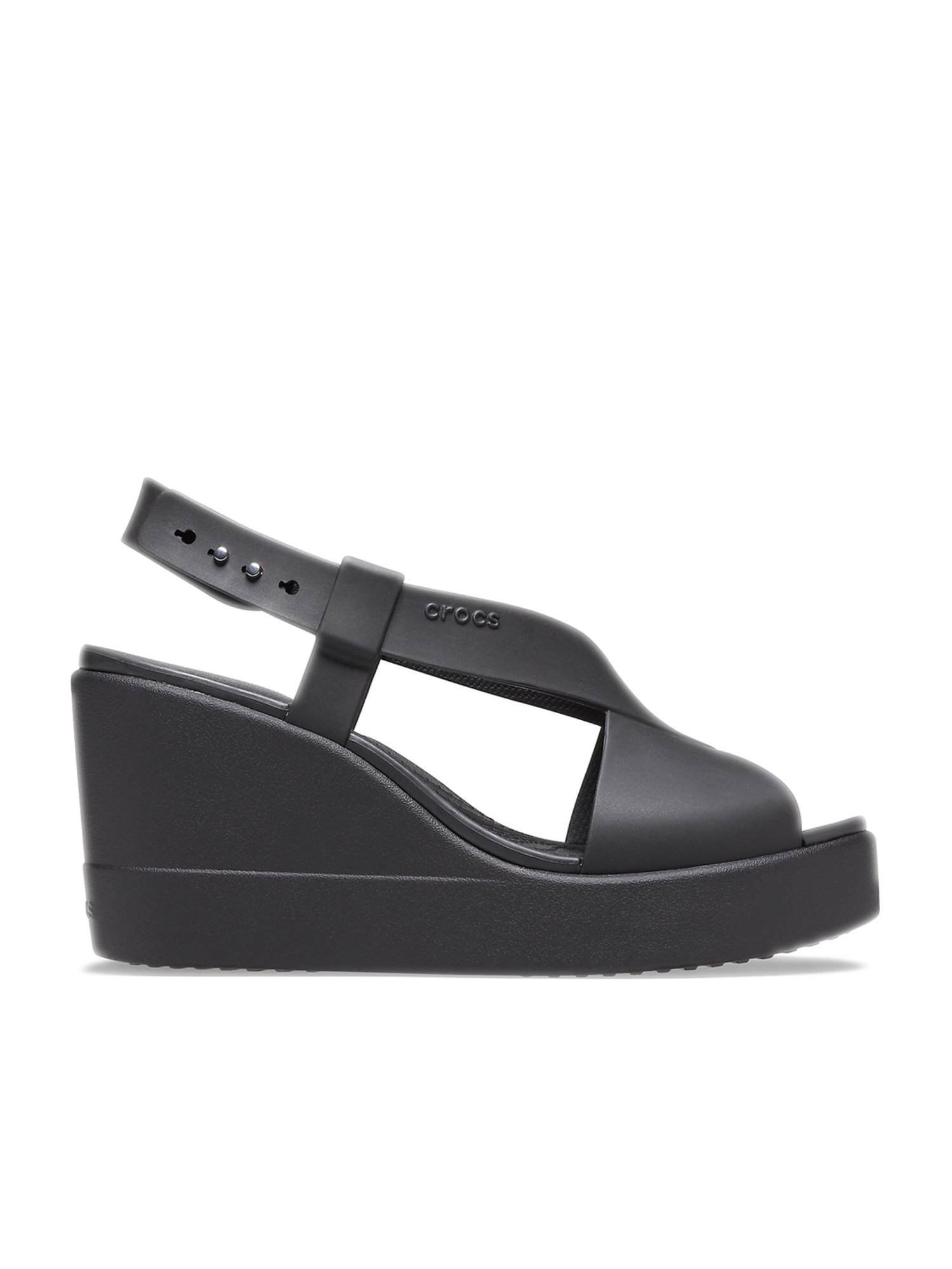 Amazon.com: Crocs Women's Boca Strappy Wedges, Platform Sandals, Black,  Numeric_6 : Home & Kitchen