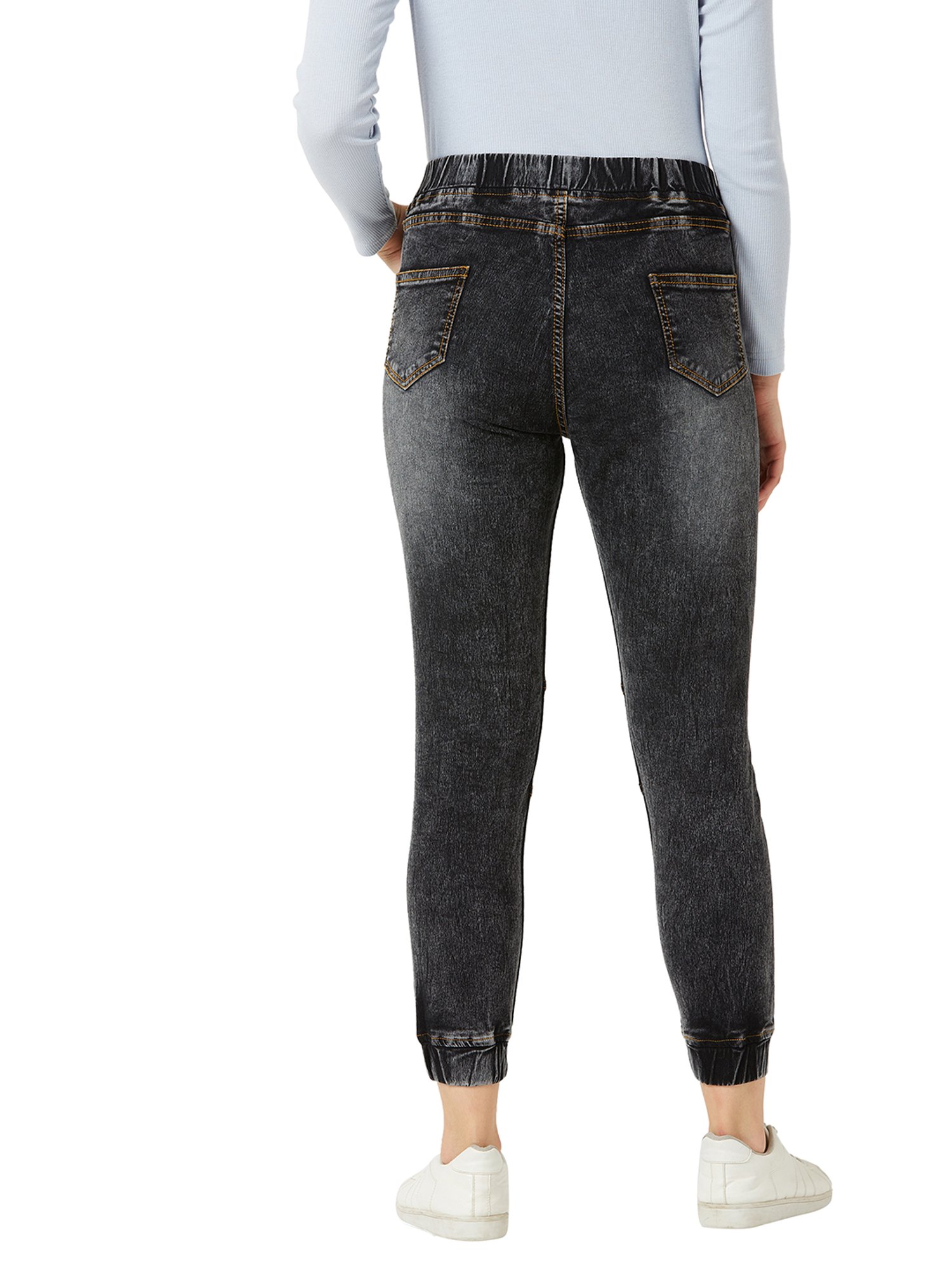 Buy Miss Chase Black Mid Rise Jogger Jeans for Women Online @ Tata