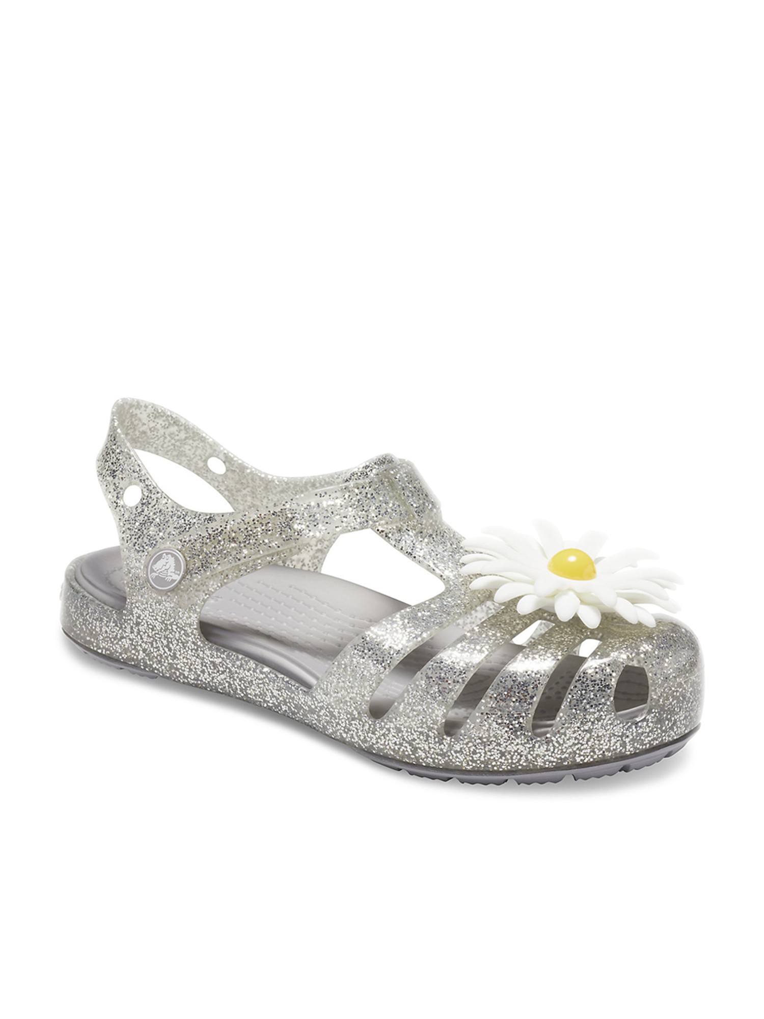silver crocs sandals