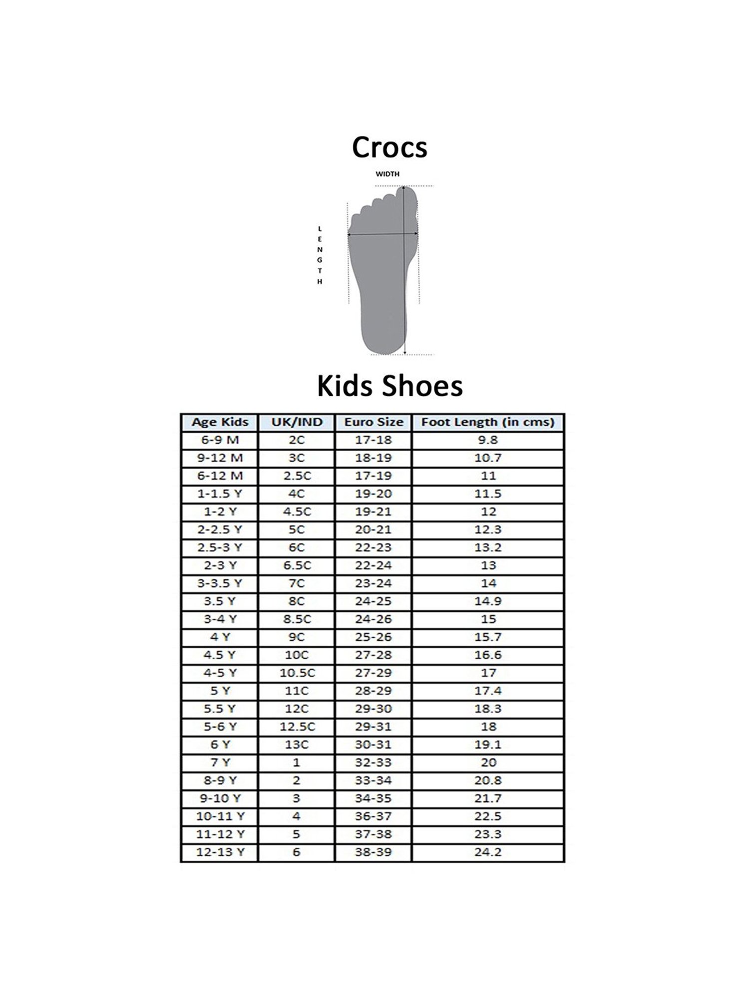 crocs size 5 6 toddler