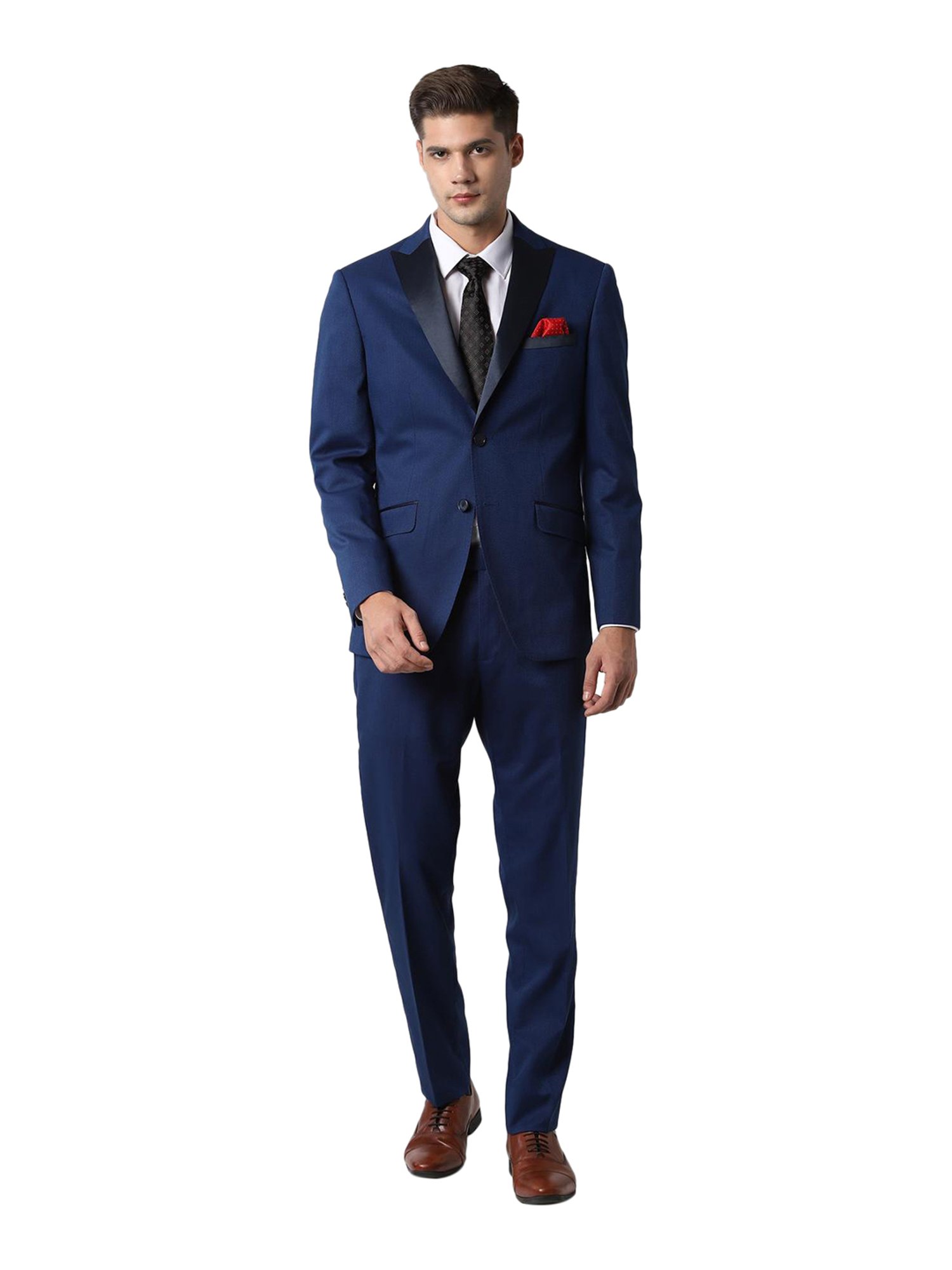 Buy Peter England Navy Peak Lapel 3-Piece Suit for Men's Online @ Tata CLiQ