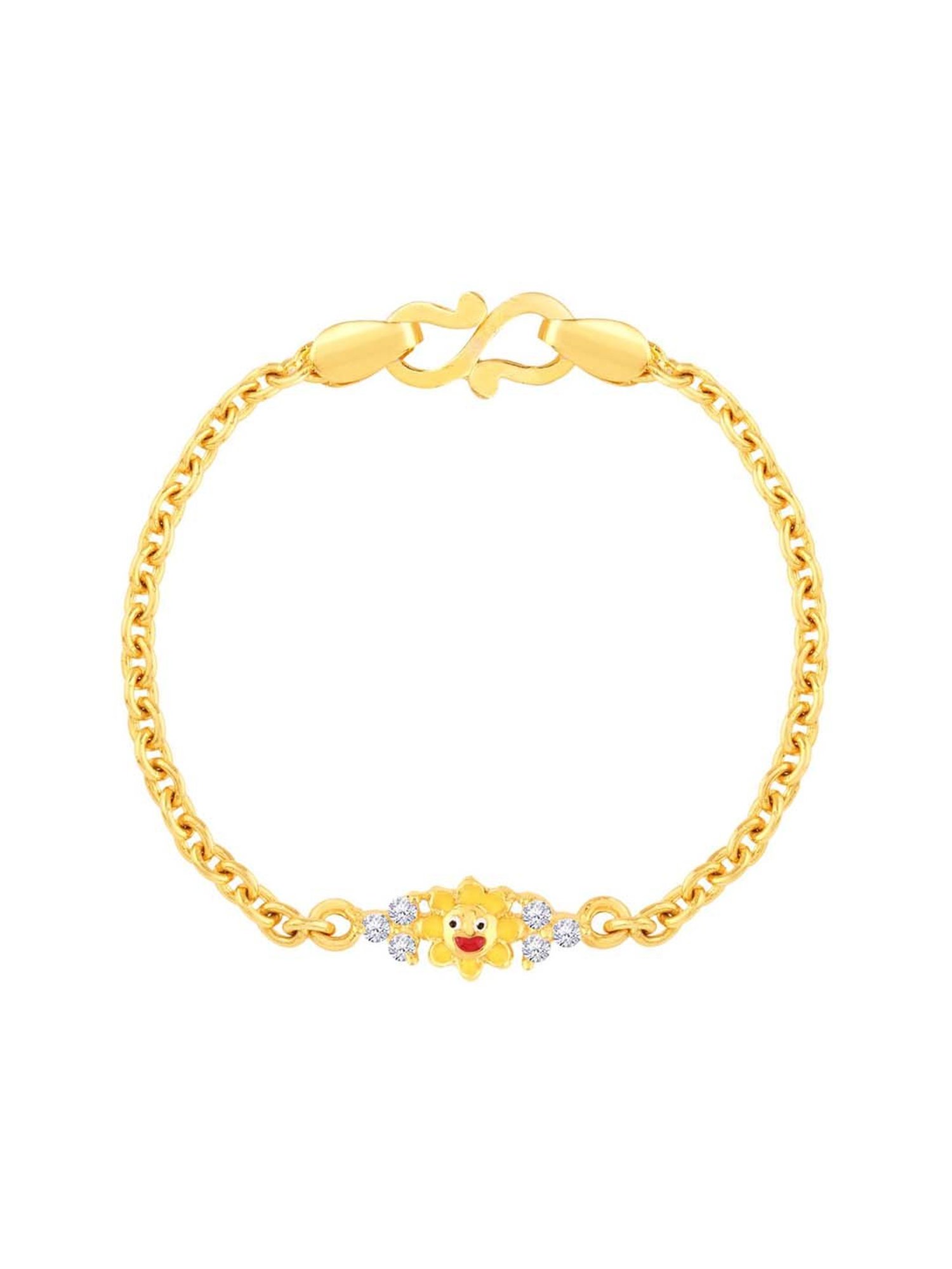 Malabar 22 KT Gold Studded Charms Bracelet BRDZSKY101 | Bridal gold  jewellery designs, Bridal gold jewellery, Gold
