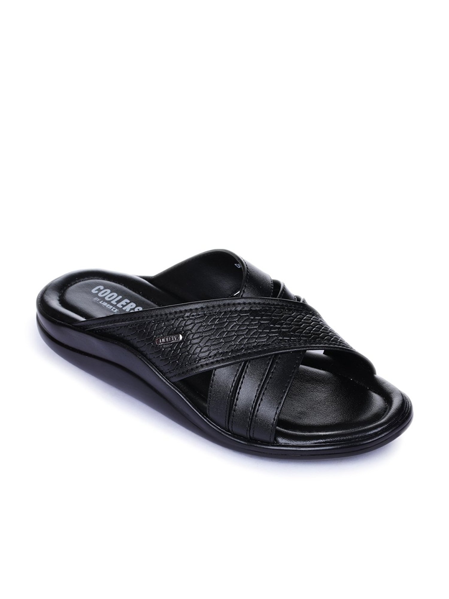 Coolers (from Liberty) Men's Black Leather Sandals and Floaters - 9 UK  (2050-12): Buy Online at Low Prices in India - Amazon.in